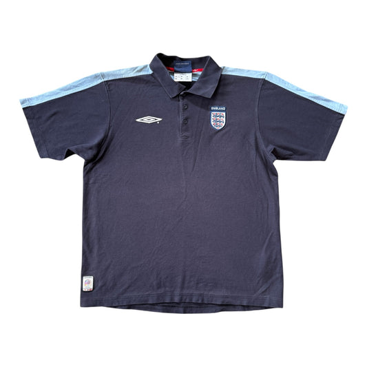 Large Umbro Navy England Football Polo Shirt