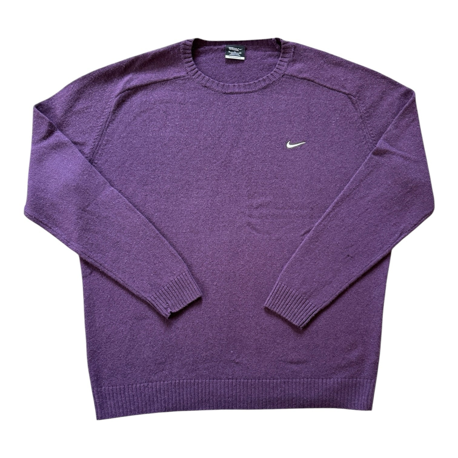Extra large Nike Golf Purple Lambswool Jumper - repaired/holes