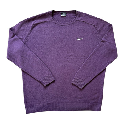 Extra large Nike Golf Purple Lambswool Jumper - repaired/holes