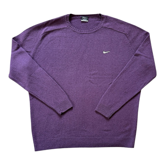Extra large Nike Golf Purple Lambswool Jumper - repaired/holes