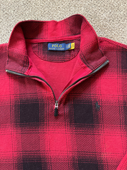 Extra large Ralph Lauren Red and Black Check 1/4 Zip