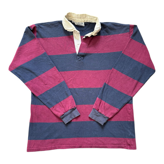 Large Nuttalls Navy and Burgundy Rugby Shirt