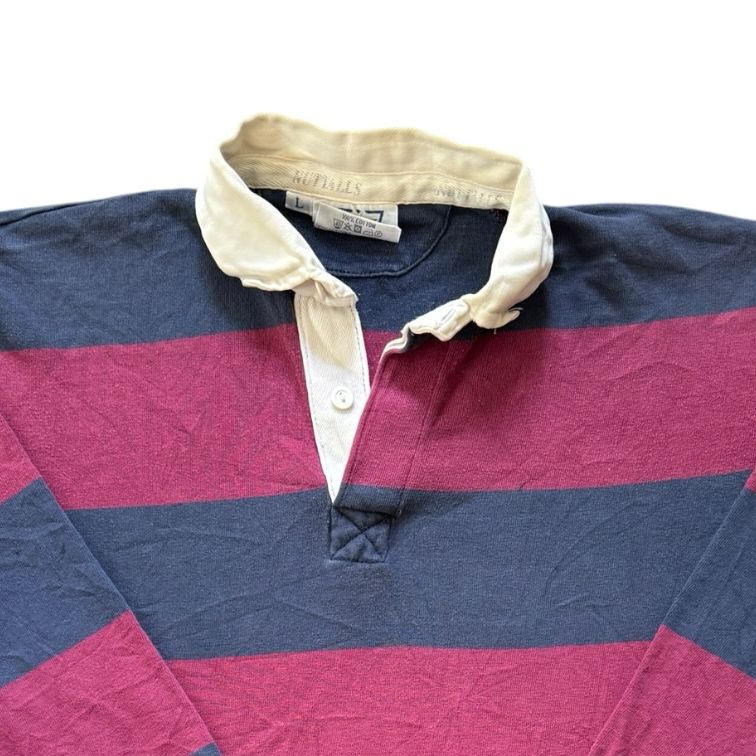 Large Nuttalls Navy and Burgundy Rugby Shirt