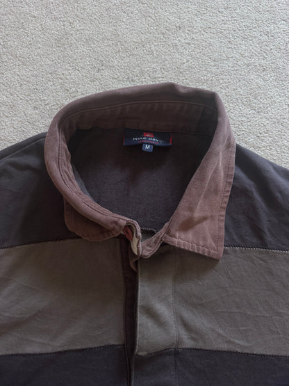 Medium Mike Davis Brown Striped Rugby Shirt