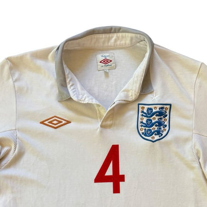 Medium 2009-10 Umbro White Gerrard 4 England Football Shirt