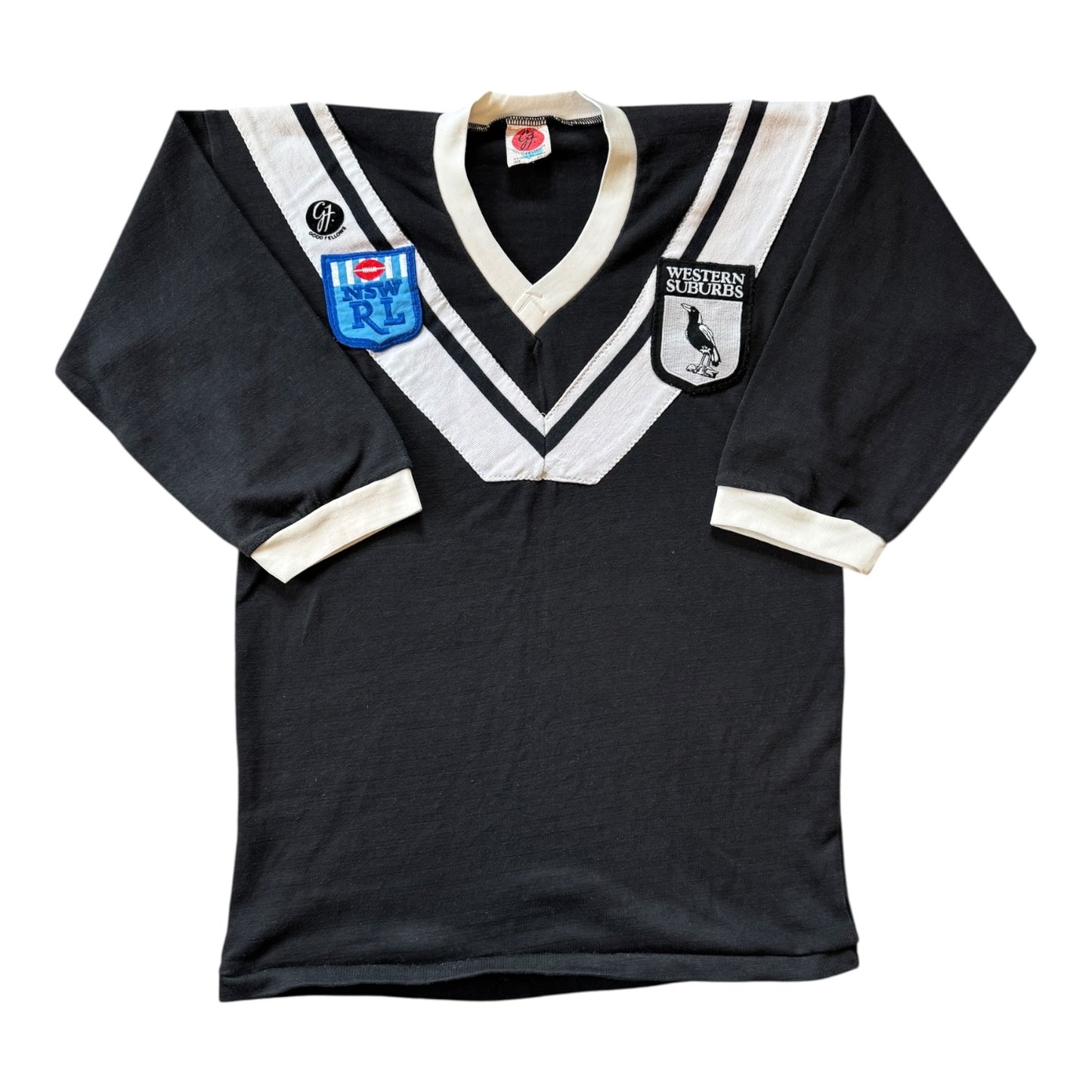 Extra small Good Fellows 90's Western Suburbs Black NSW RL Rugby Shirt