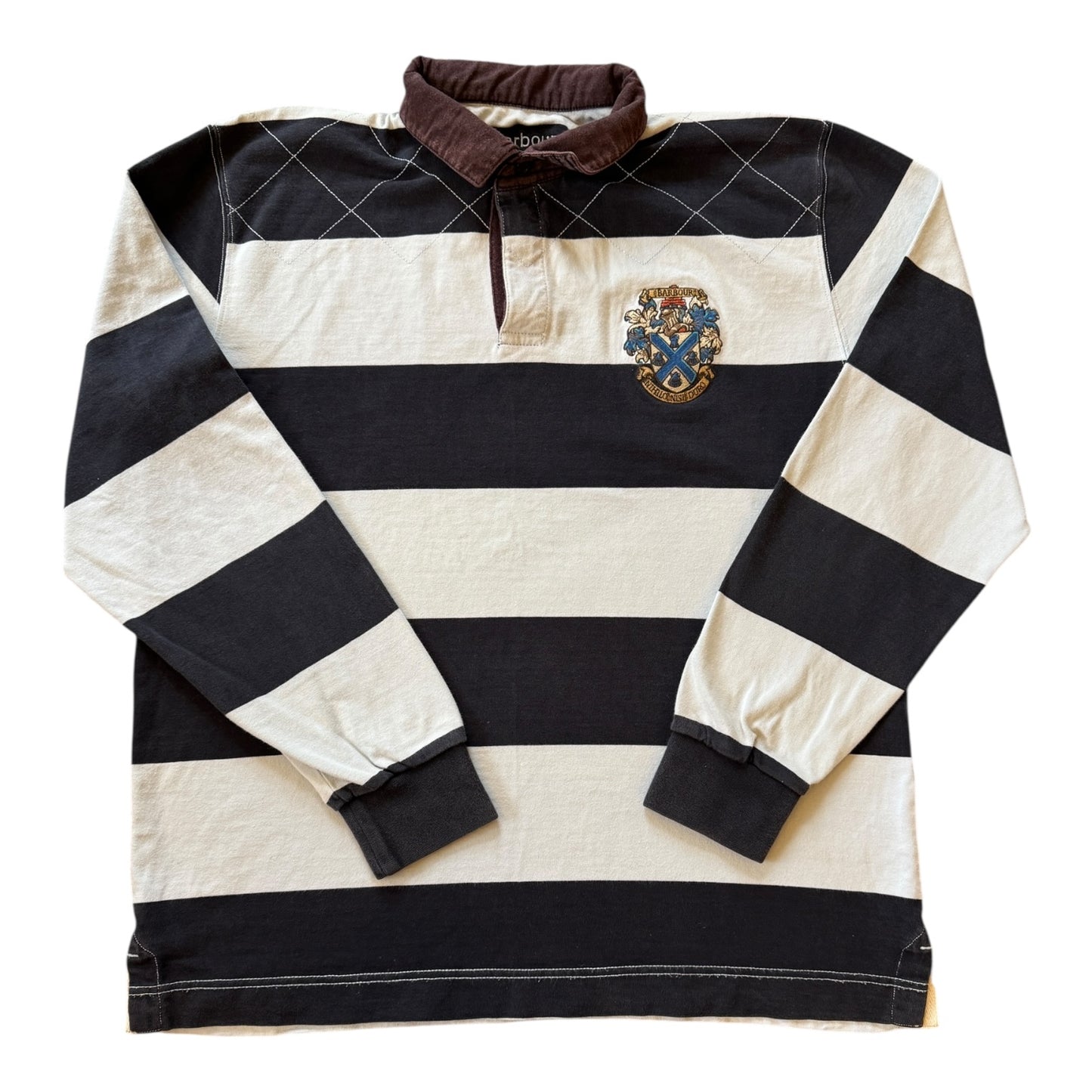 Medium Barbour Navy and White Rugby Shirt