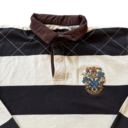 Medium Barbour Navy and White Rugby Shirt