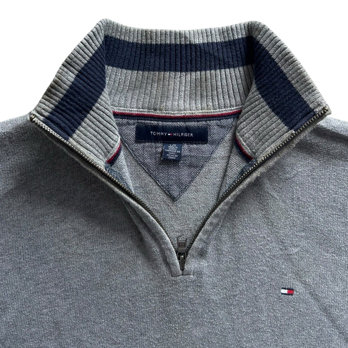 Large Tommy Hilfiger Grey 1/4 Zip