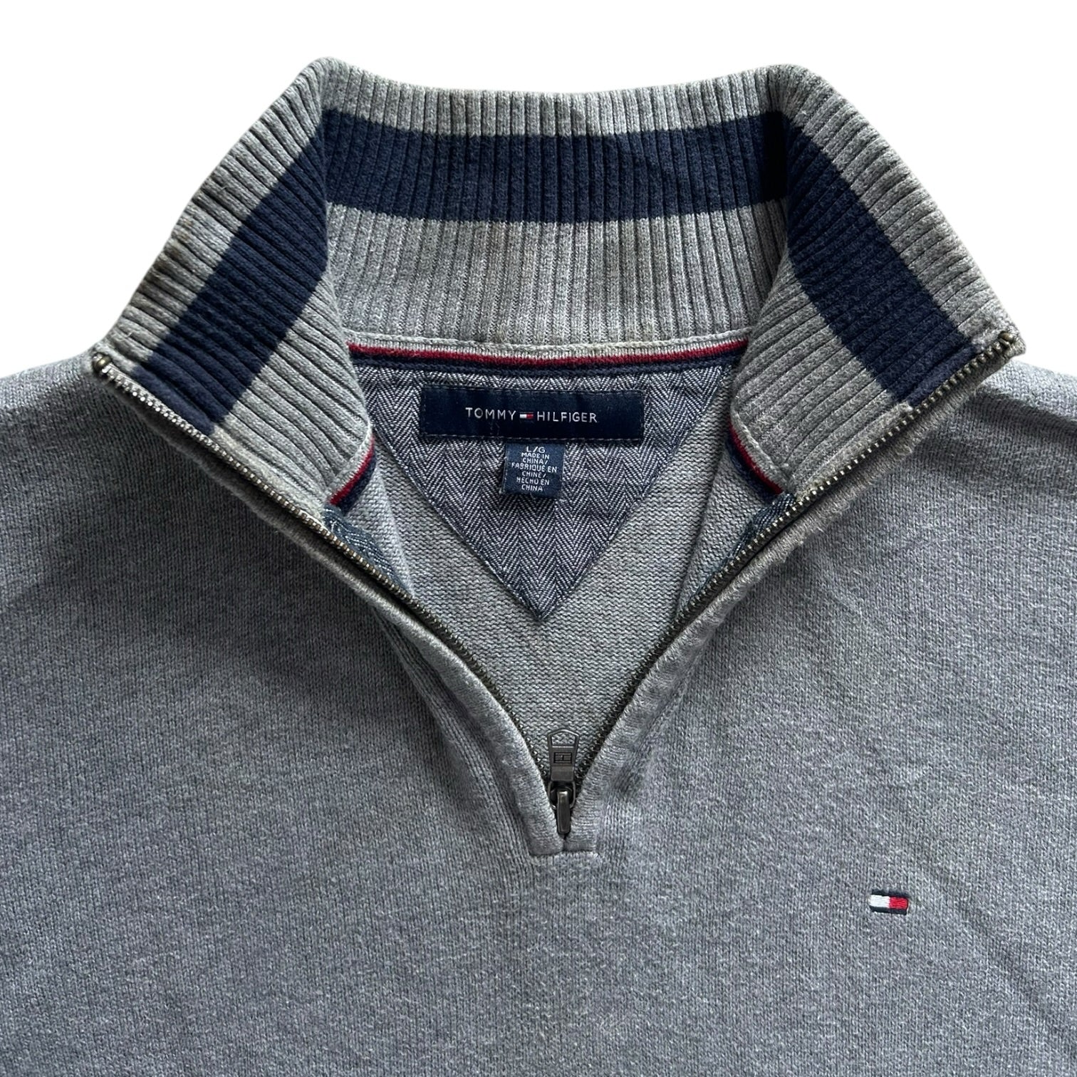 Large Tommy Hilfiger Grey 1/4 Zip