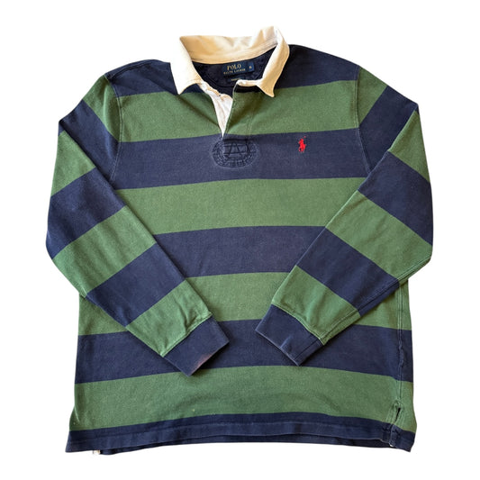 Extra large Ralph Lauren Navy And Green Rugby Shirt