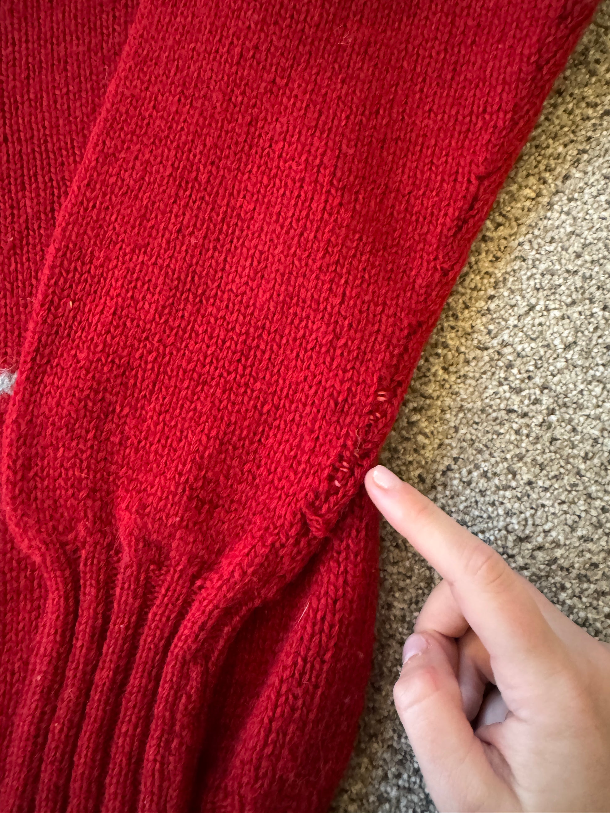 Rare 90's Extra large Ralph Lauren Red Wool Polo Bear Ski Jumper