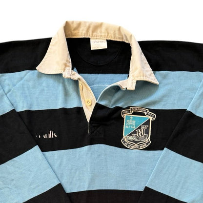 90's Medium O'Neills Shannon RFC Blue and Navy Rugby Shirt