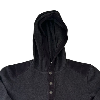 Medium Calvin Klein Black Two Toned Henley Button Hoodie