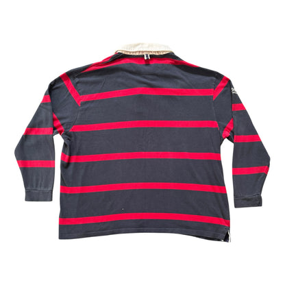 3XL Cotton Traders Navy and Red Rugby Shirt