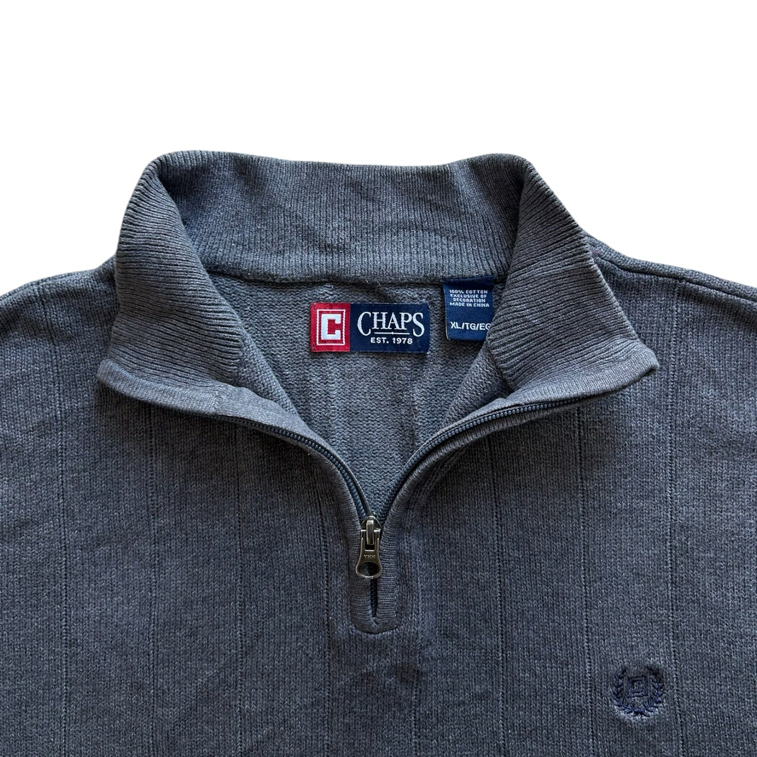 Extra large Chaps Blue Grey 1/4 Zip