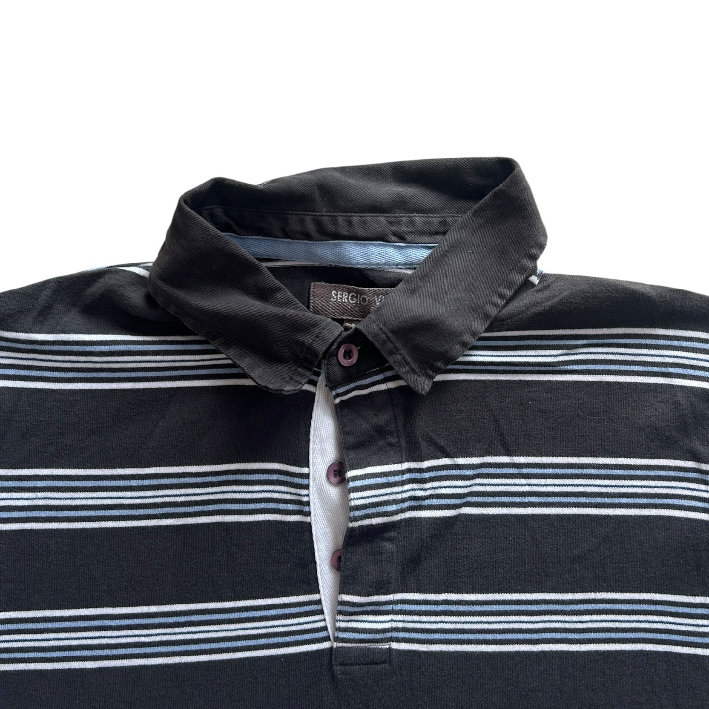 Large Sergio Vitti Black and Blue Rugby Shirt