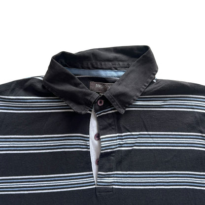 Large Sergio Vitti Black and Blue Rugby Shirt