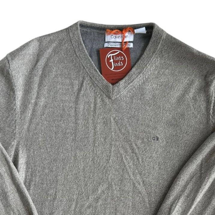 Small Calvin Klein Beige V-Neck Jumper