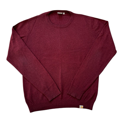 Large Carhartt Burgundy Wool Knitted Jumper