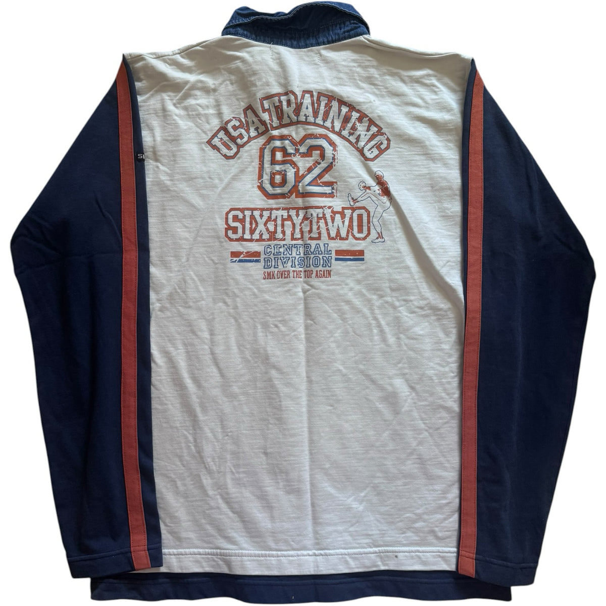 Medium SMK White Baseball 62 Rugby Shirt