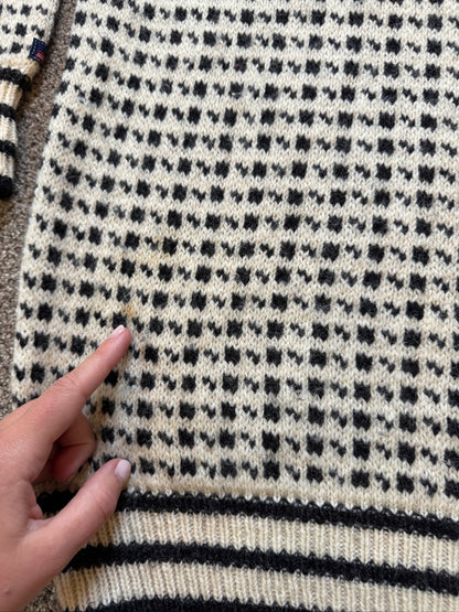 Extra large Norwood of Norway White Wool Knitted 1/4 Zip Jumper