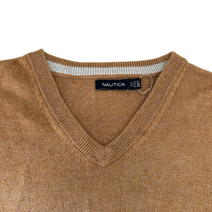 XXL Nautica Brown V-Neck Jumper