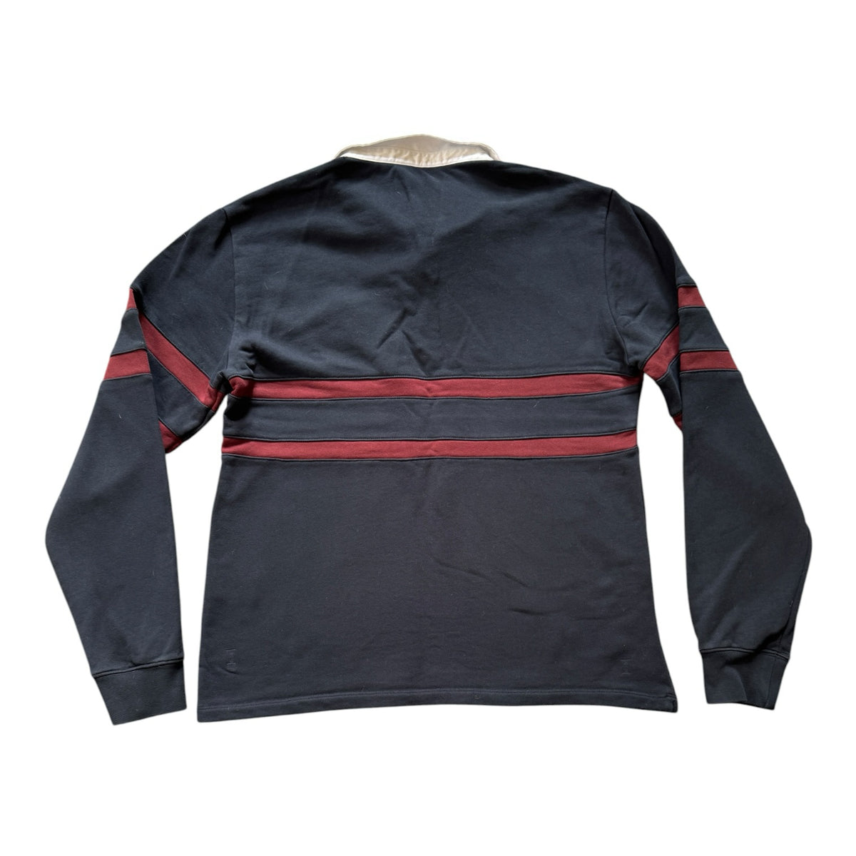 Small Umbro x Balibaris Navy and Red Rugby Shirt