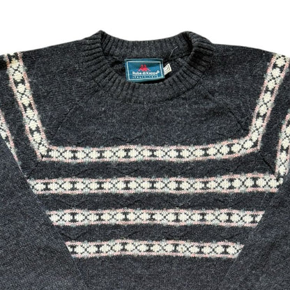 Large Kappa Grey Wool Knitted Vintage Jumper