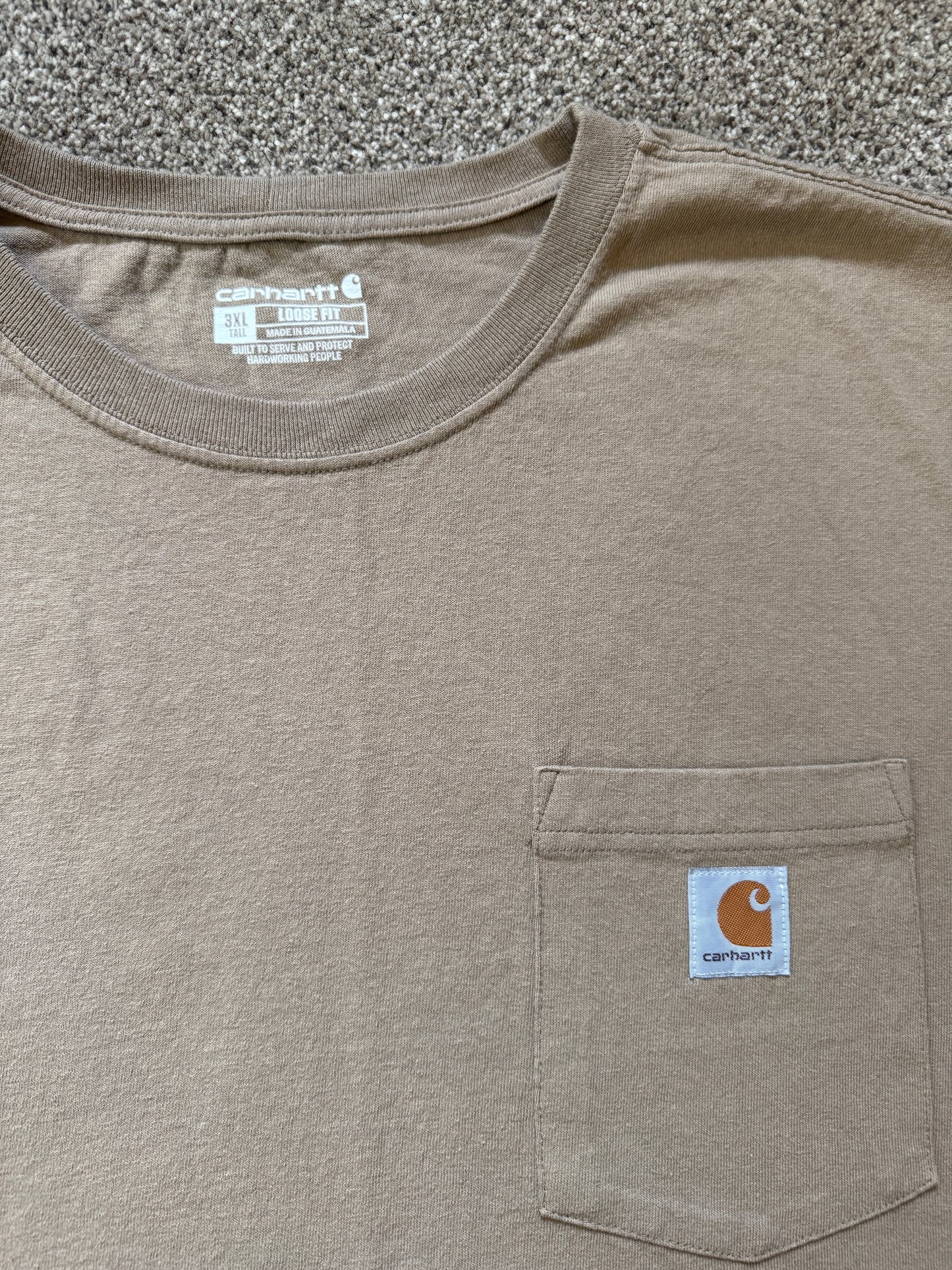 3XL tall Carhartt Beige Pocket T-Shirt