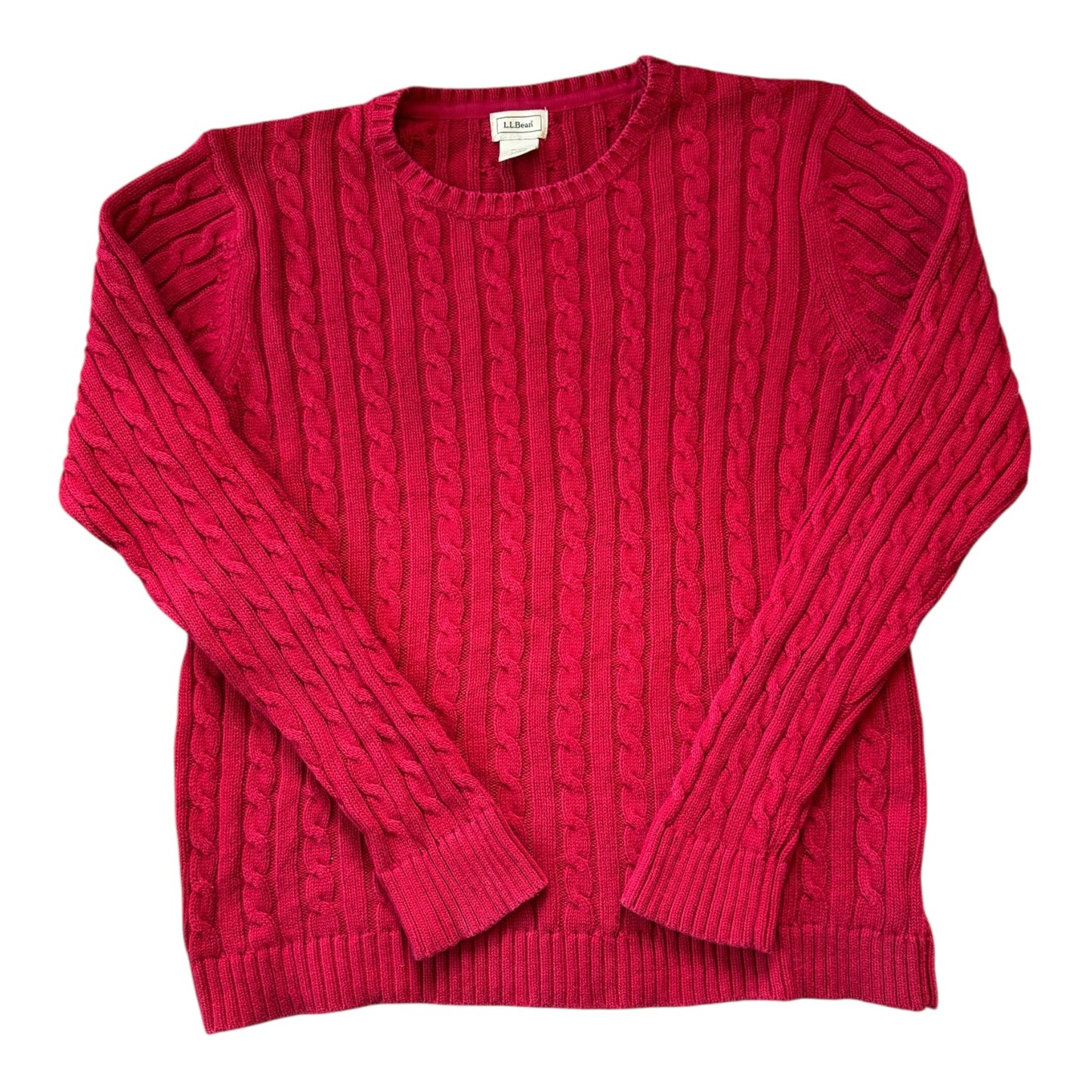 Woman's Large L.L.bean Red Cable Knit