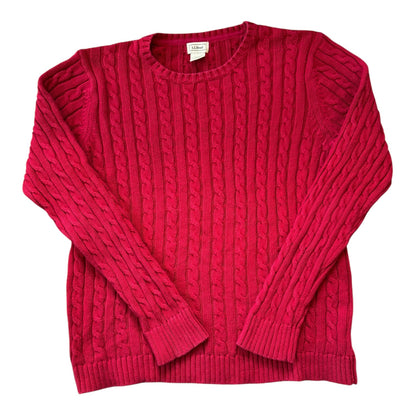 Woman's Large L.L.bean Red Cable Knit
