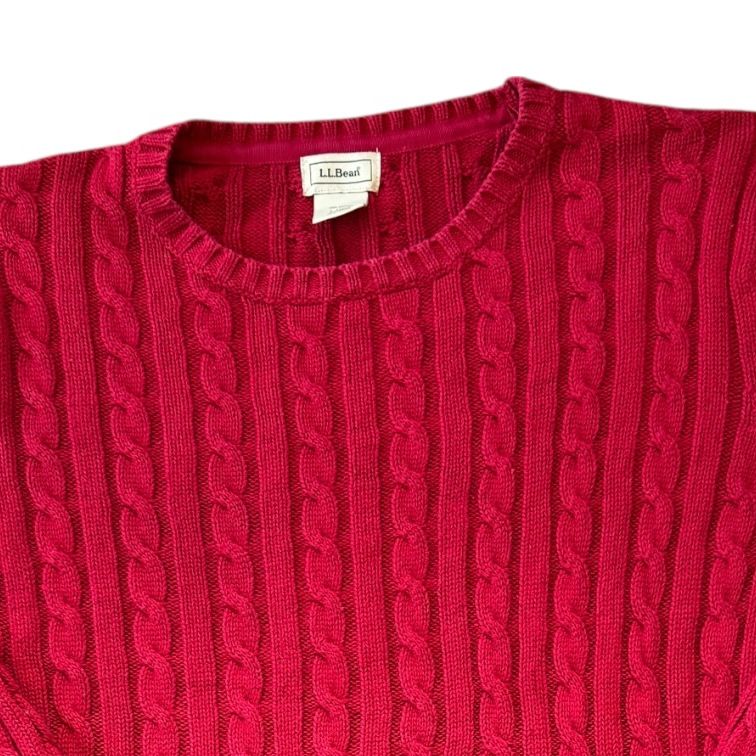 Woman's Large L.L.bean Red Cable Knit