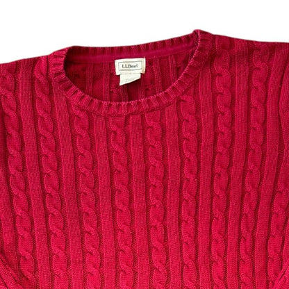 Woman's Large L.L.bean Red Cable Knit