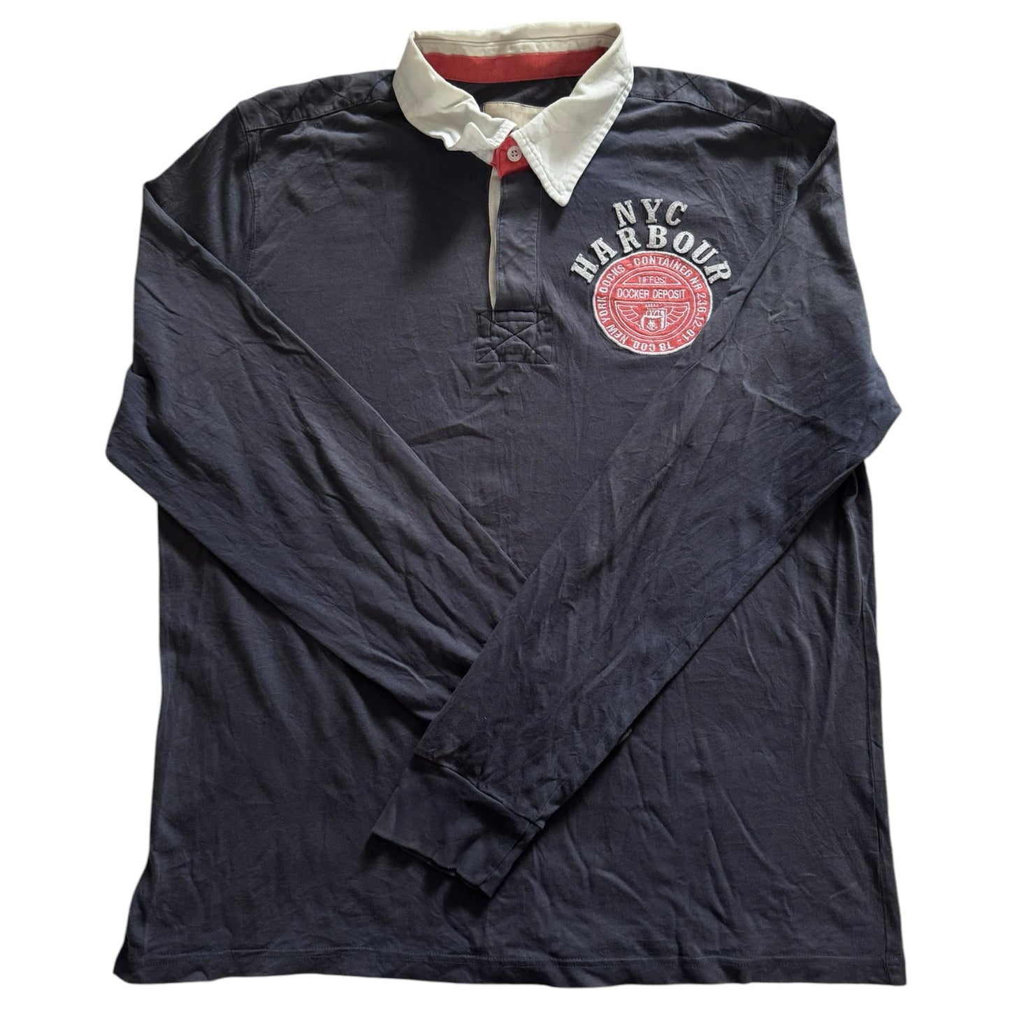 Medium Tiffosi Washed Navy NYC Harbour Rugby Shirt