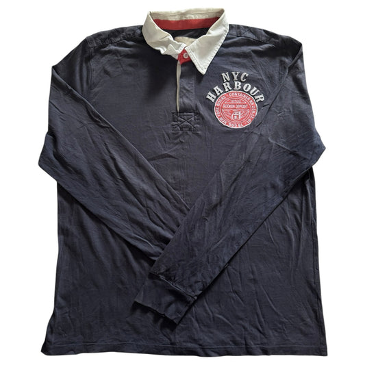 Medium Tiffosi Washed Navy NYC Harbour Rugby Shirt