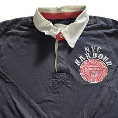 Medium Tiffosi Washed Navy NYC Harbour Rugby Shirt