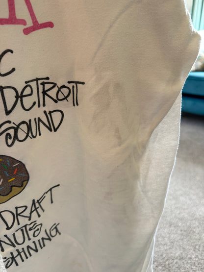 2000's Rare Large Stussy x J Dilla World Tour Donuts White T-Shirt - marked