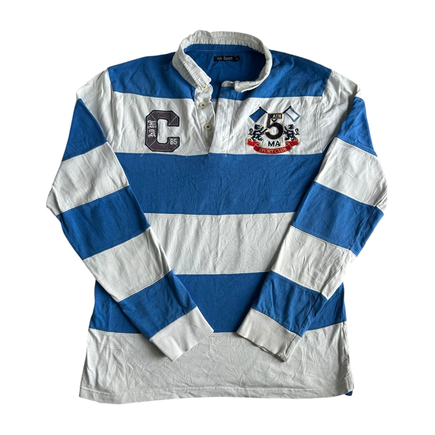 Extra large Ma Sport Blue and White Rugby Shirt