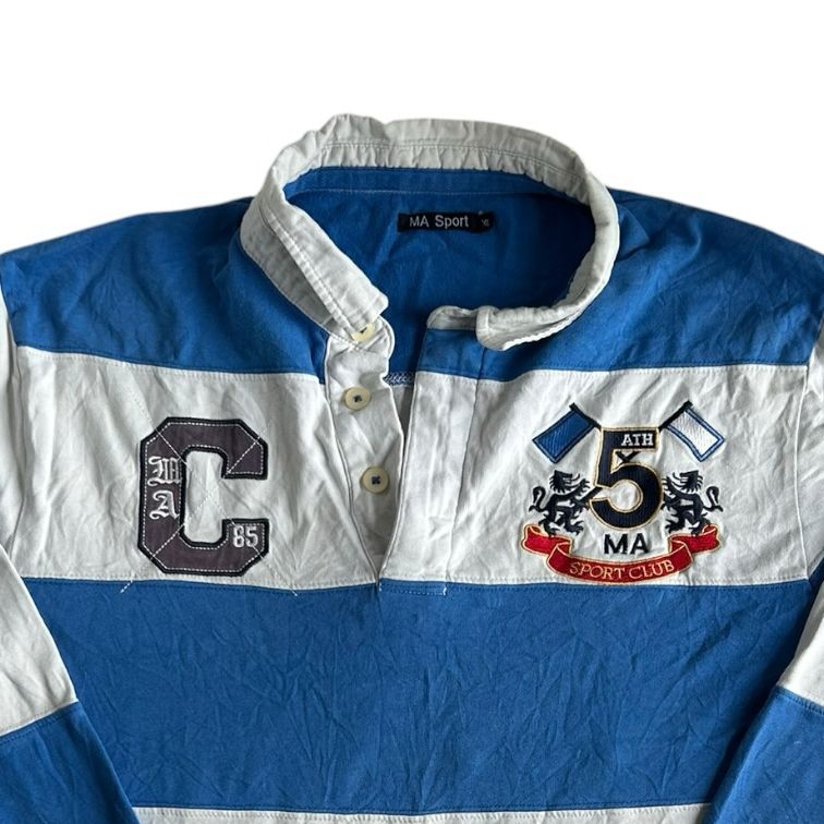 Extra large Ma Sport Blue and White Rugby Shirt