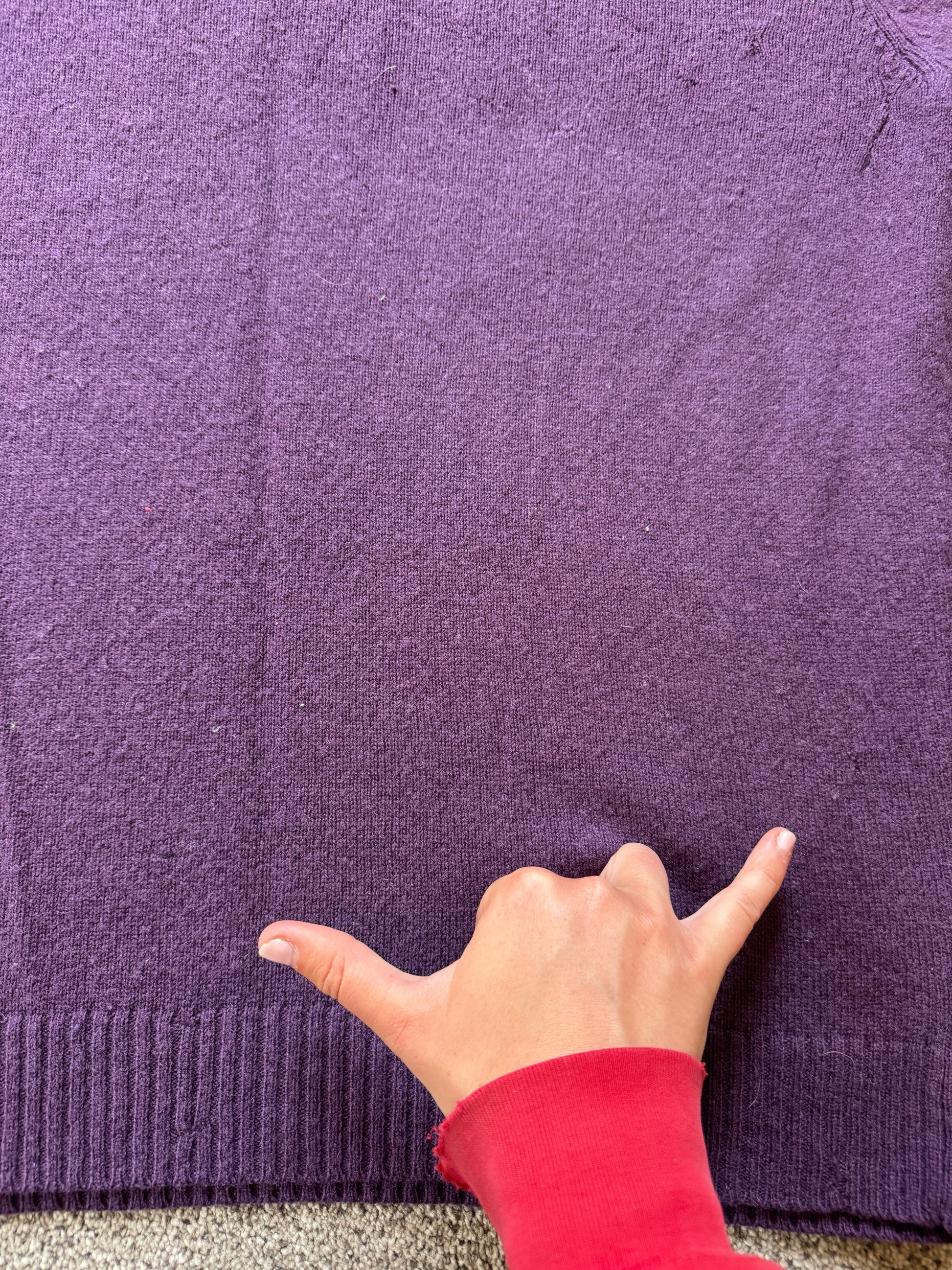 Extra large Nike Golf Purple Lambswool Jumper - repaired/holes