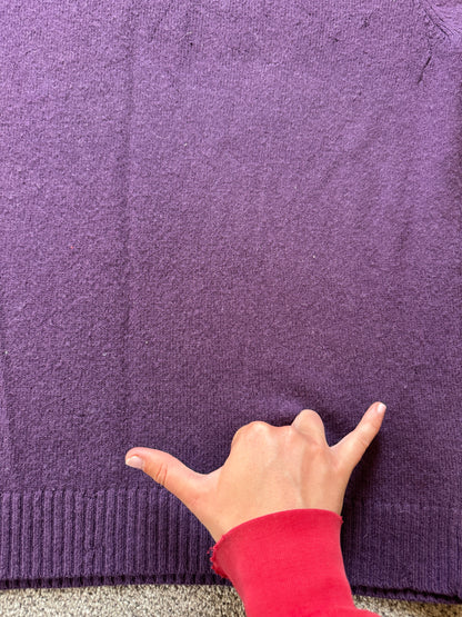 Extra large Nike Golf Purple Lambswool Jumper - repaired/holes