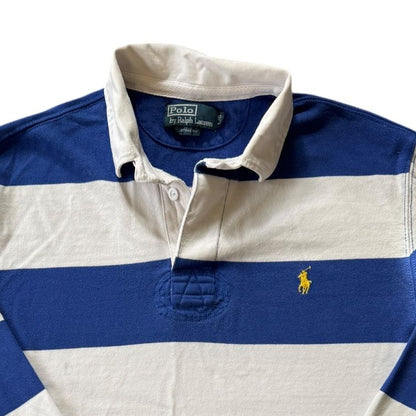 Large Ralph Lauren Blue and White Rugby Shirt