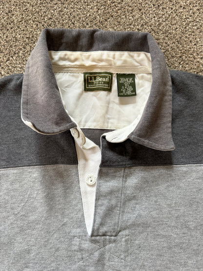 Medium 90s L.L.bean Light and Dark Grey Rugby Shirt