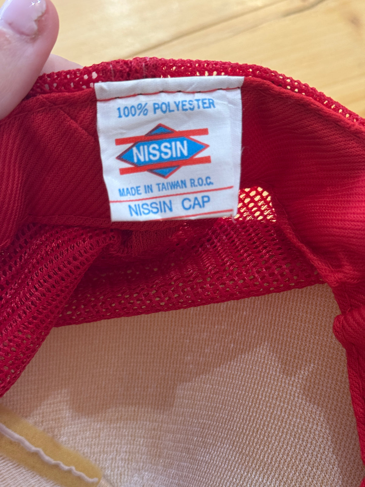 Nissin Red and White Dale's Auto Parts Trucker Cap