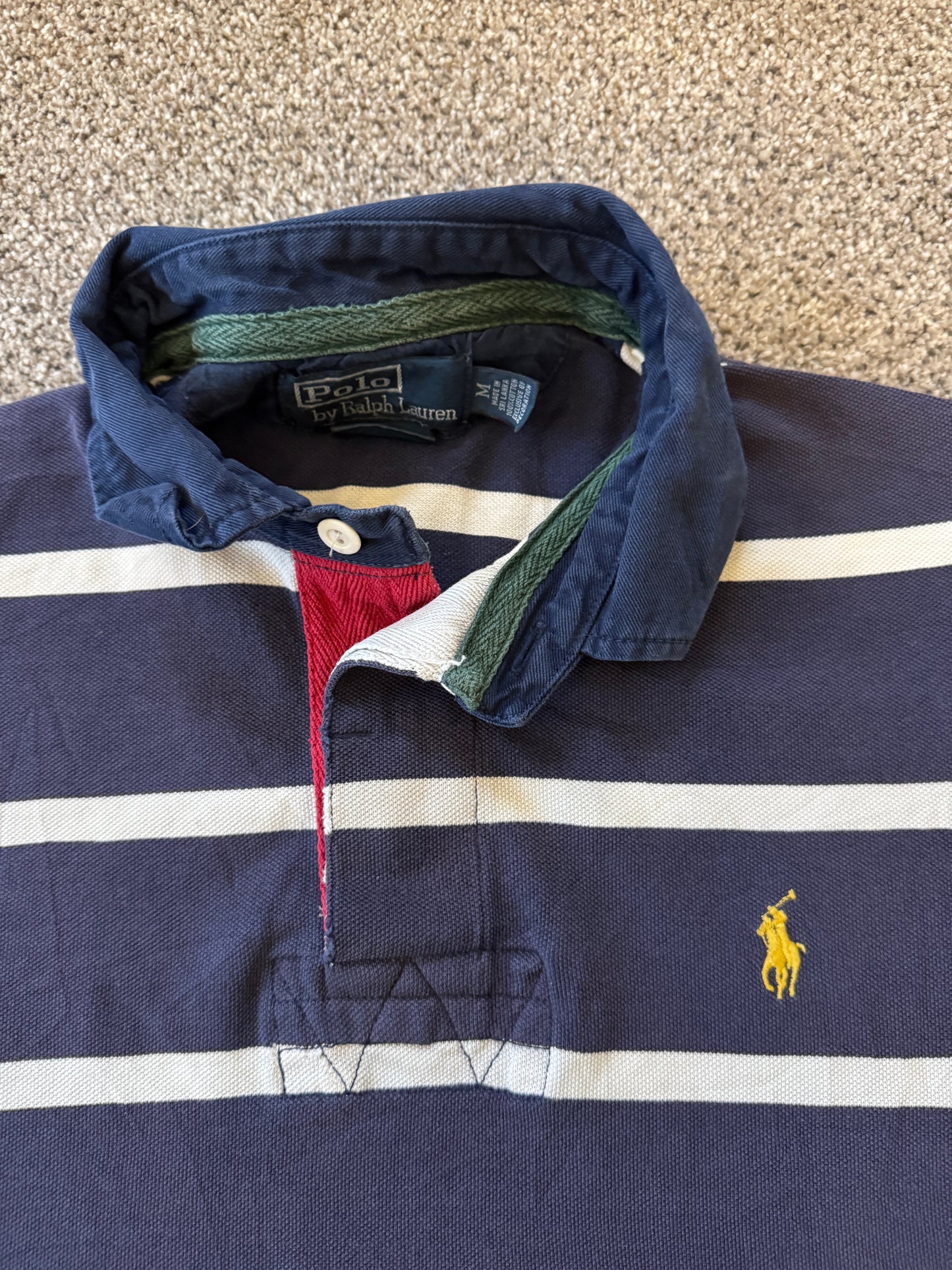 Medium Ralph Lauren Navy and White Polo Shirt