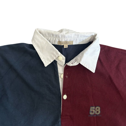 Aged 14 Childrentex Navy and Burgundy Rugby Shirt