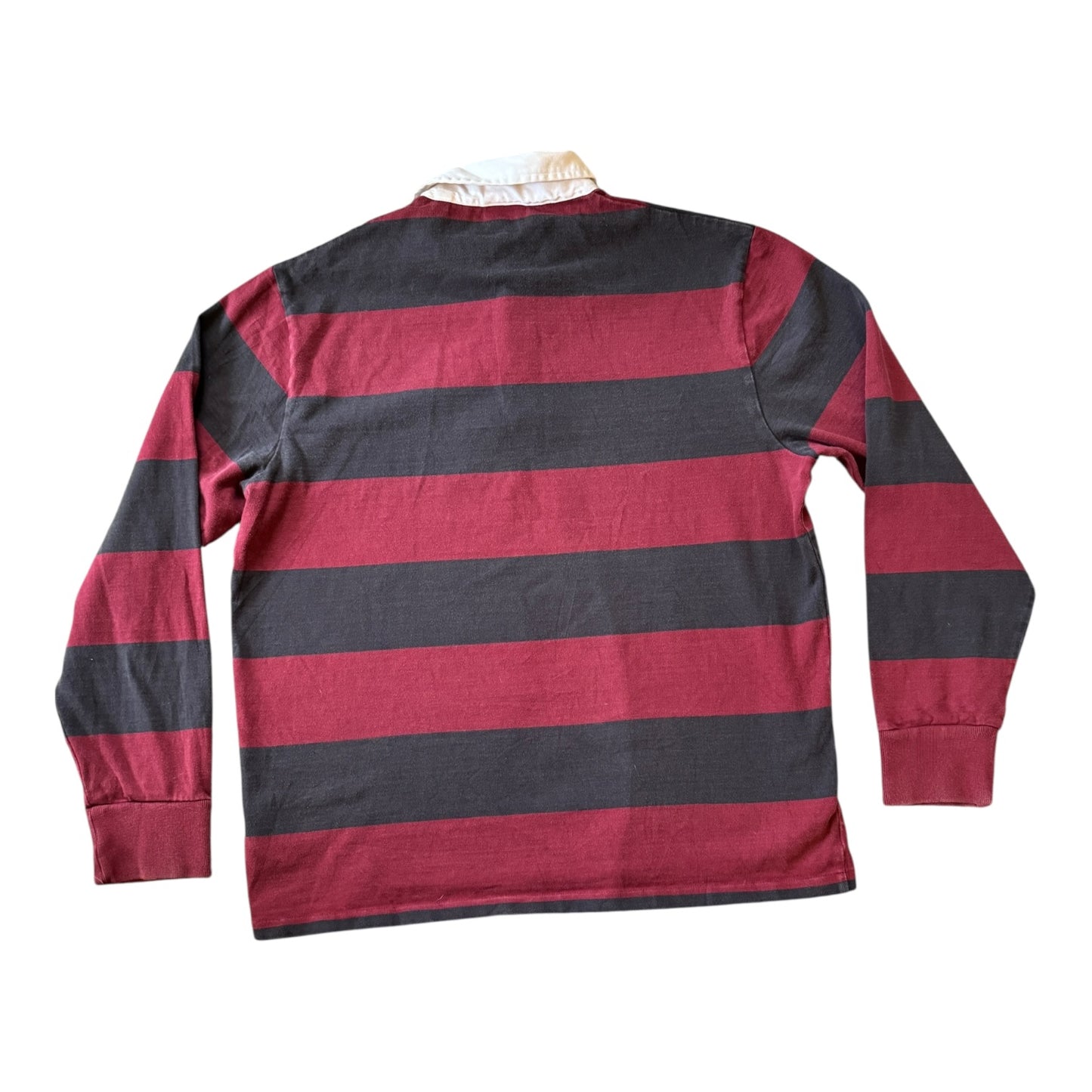 Extra large Gant Burgundy Red and Charcoal Rugby Shirt