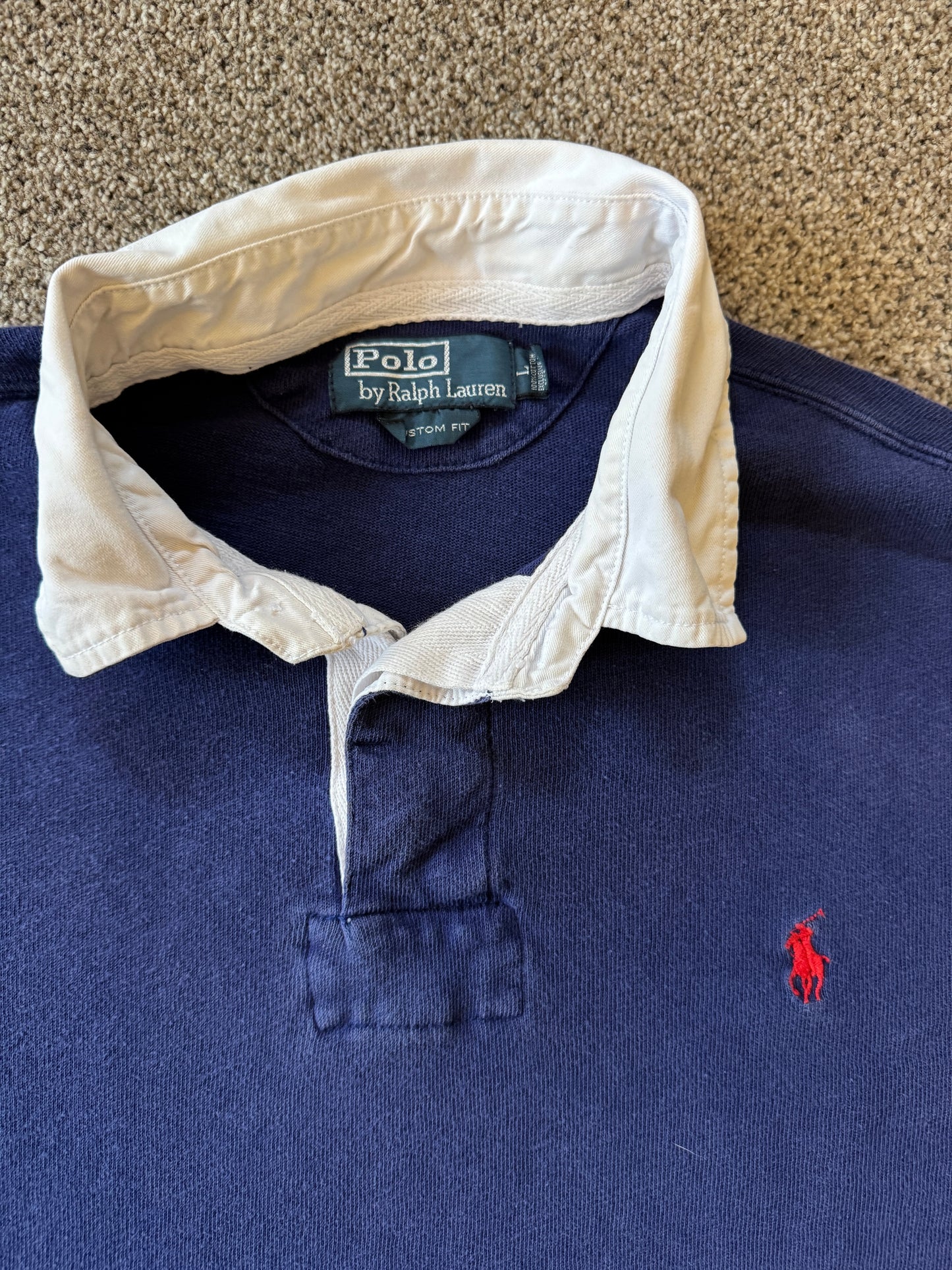 Large Ralph Lauren Navy Rugby Shirt