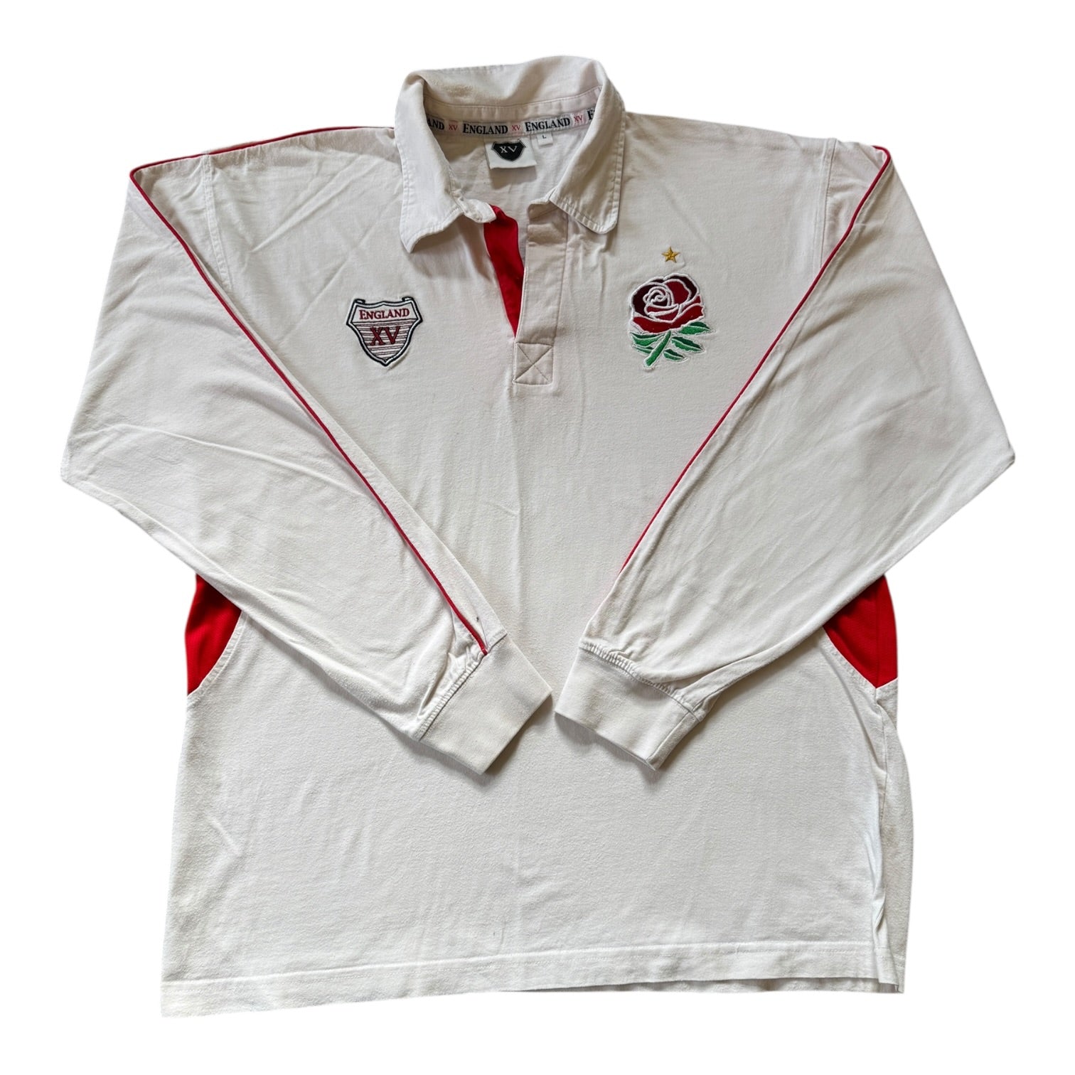 Large England Xv White Rugby Shirt